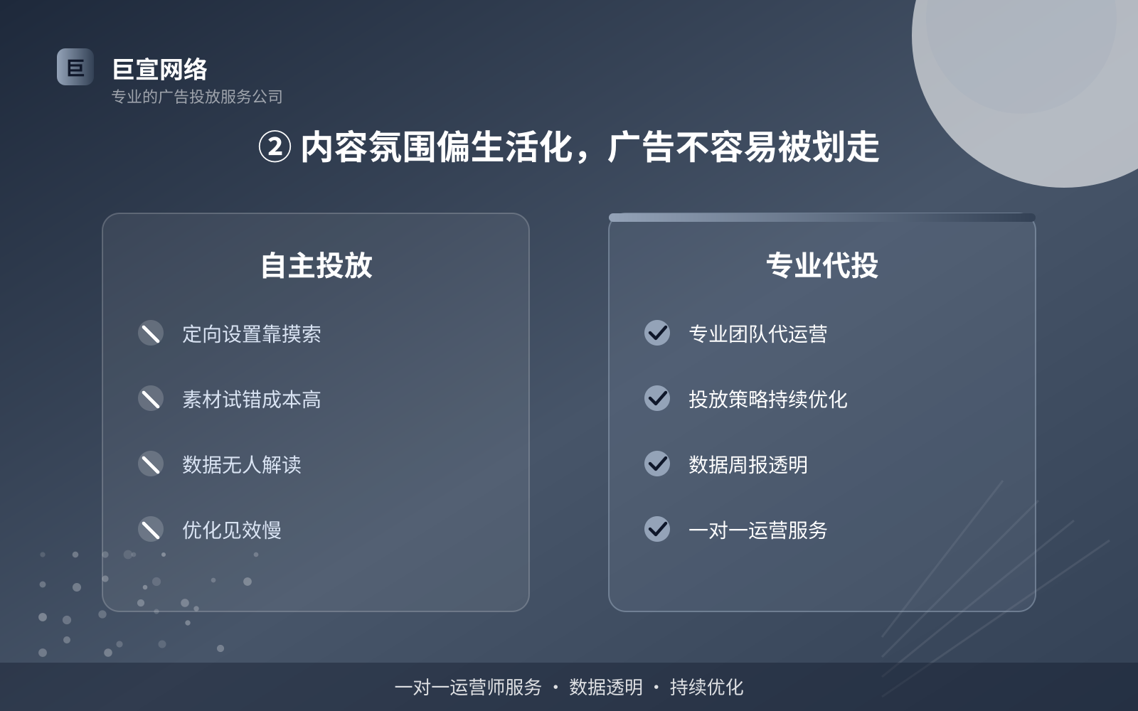 ② 内容氛围偏生活化，广告不容易被划走（投放方式对比）